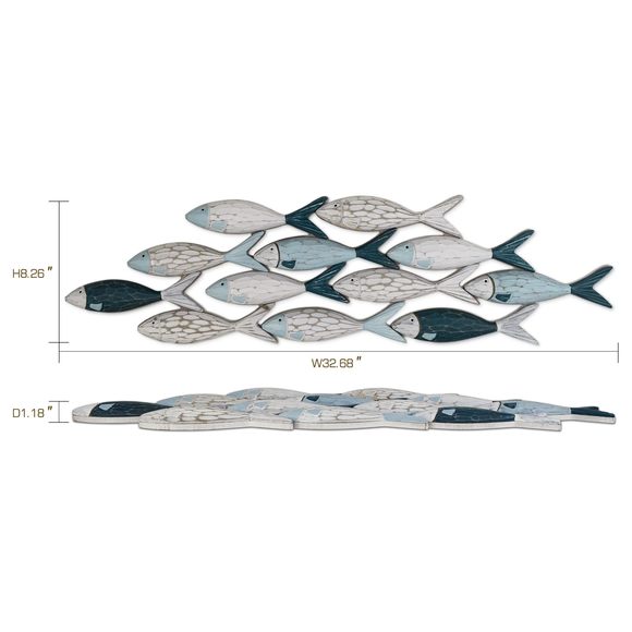Sailingstory Wooden Fish Wall Decor Coastal Beach Decoration For Home Lake💙 - Picture 2 of 6